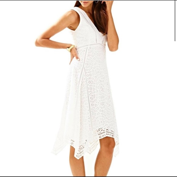 Lilly Pulitzer Dresses & Skirts - Lilly Pulitzer white eyelet Elyse mididress M $82